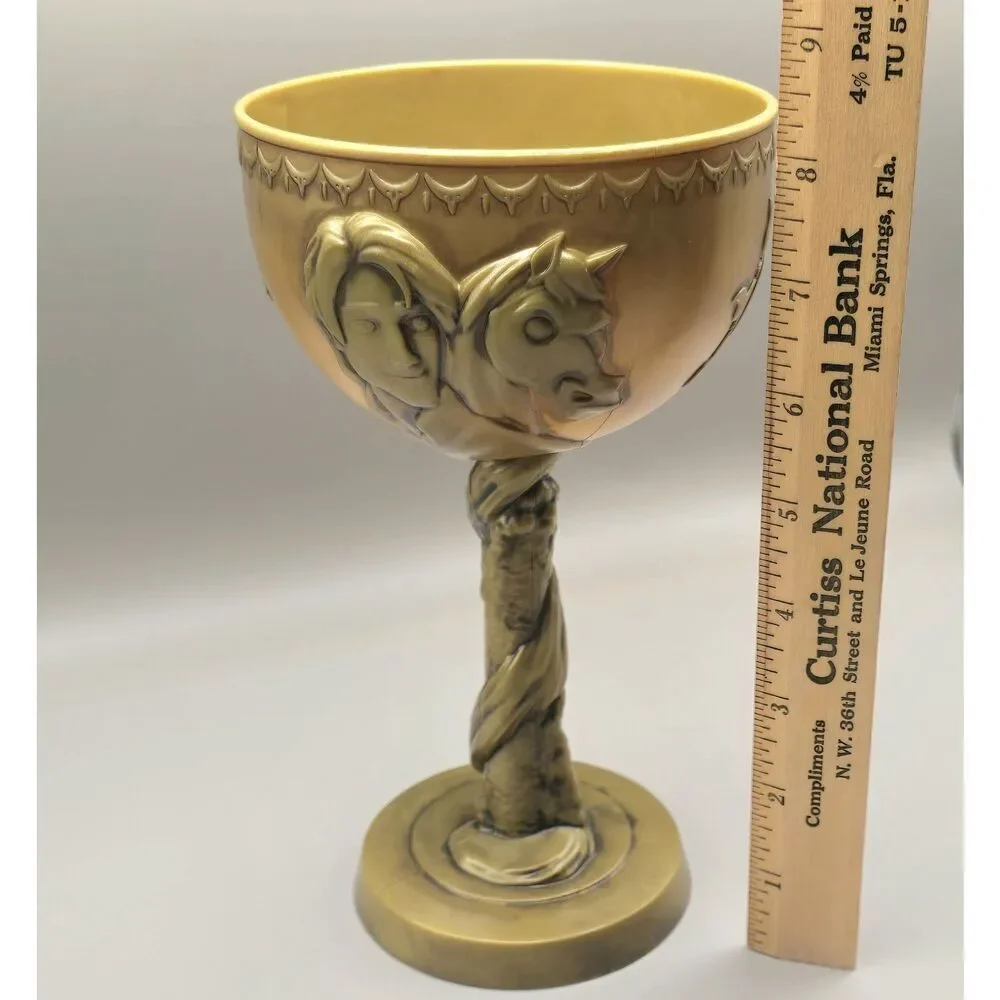 Disney Parks DCL Tangled Goblet Rapunzel Gold Plastic Cup No Lid No‎ Straw